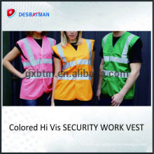 Colete personalizado da segurança da veste da veste do vis olá! Olá!, Veste reflexiva colorida EN471 do trabalho da segurança